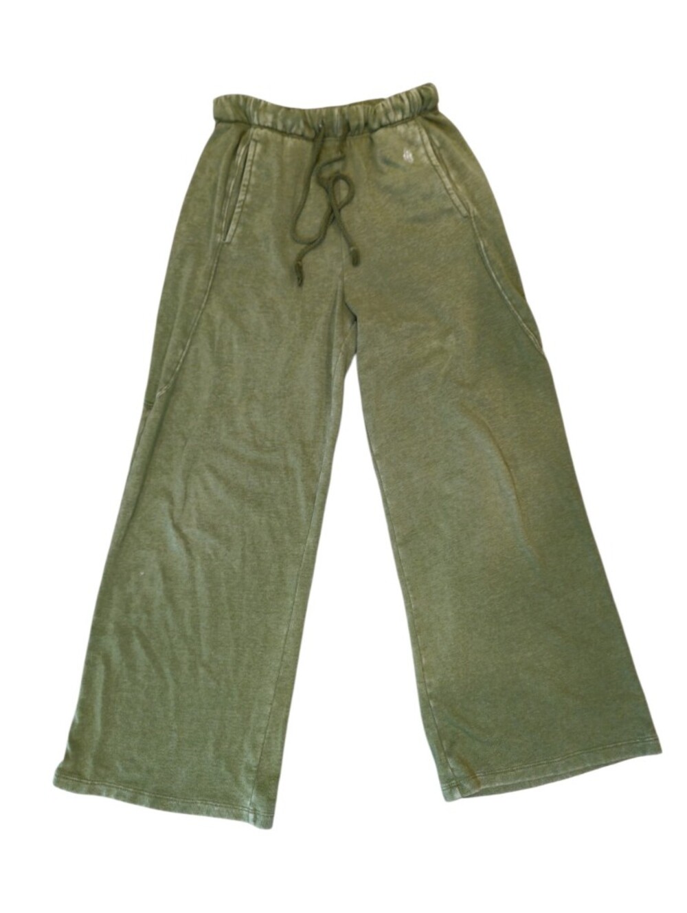 FP Movement Free People Washed Olive Green Wide Leg Sweatpants